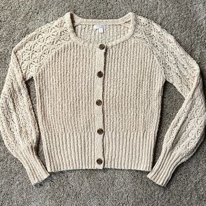 LC Lauren Conrad Cream Knit Women's Sweater